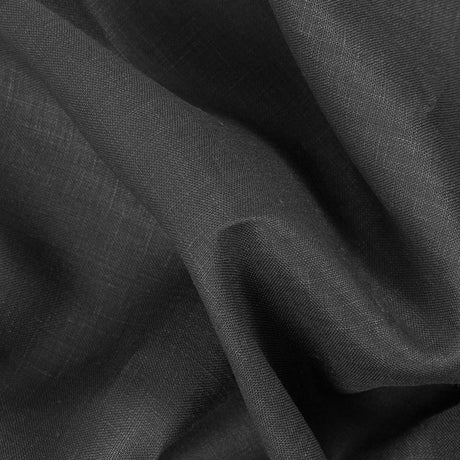 Medium Weight Linen Woven - Black - Grasmere Collection