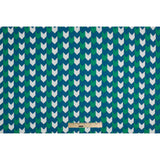 Daphne/Deep Mint/White Striped Chevron Printed Stretch Cotton Voile
