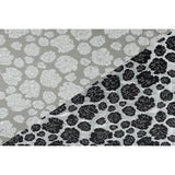 Metallic Silver/Taupe Floral Polyester Brocade