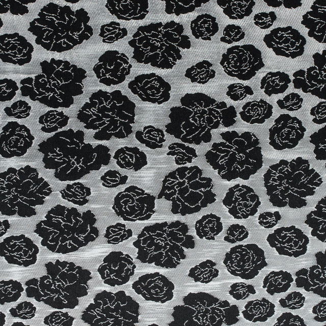 Metallic Silver/Taupe Floral Polyester Brocade