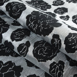 Metallic Silver/Pink Floral Polyester Brocade