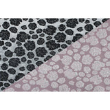Metallic Silver/Pink Floral Polyester Brocade
