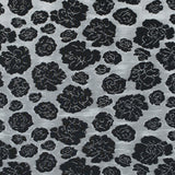 Metallic Silver/Pink Floral Polyester Brocade