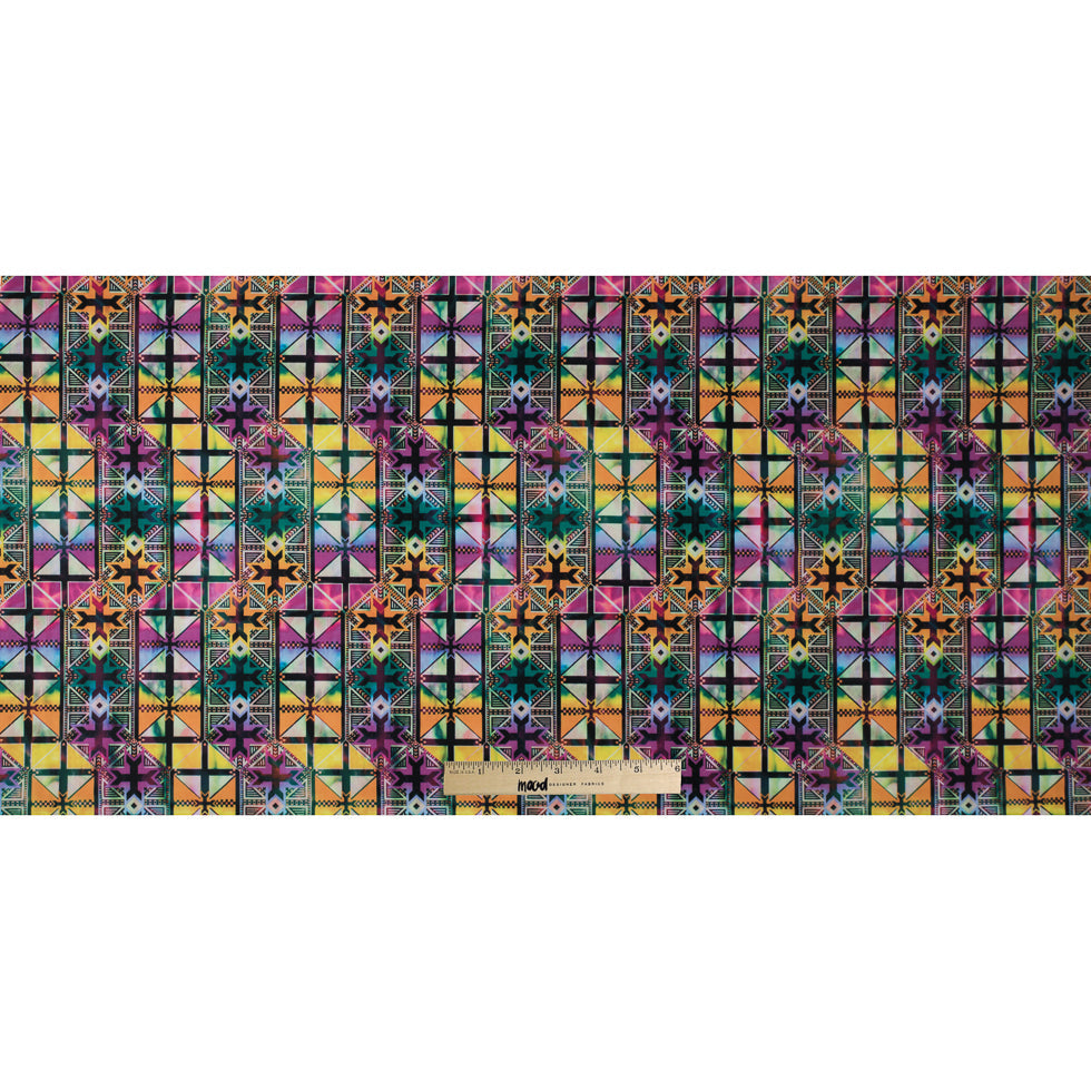 Max-Dri Performance Tricot, Anti-Microbial - Pink and Multi-Colored Geometric