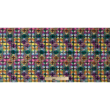 Max-Dri Performance Tricot, Anti-Microbial - Pink and Multi-Colored Geometric