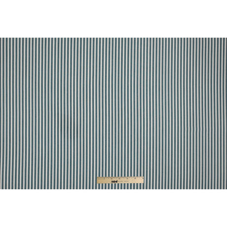 Deep Jungle/Latte/White Shadow Striped Polyester Blended Shirting