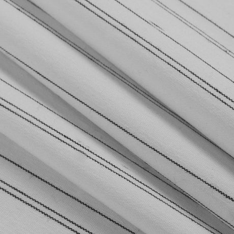 White/Black Pencil Striped Stretch Shirting