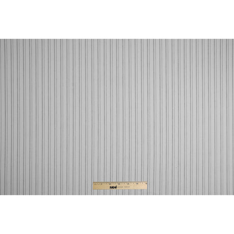 White/Black Pencil Striped Stretch Shirting