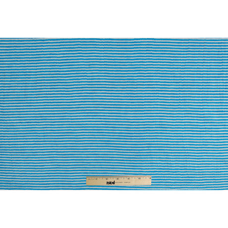 Malibu Blue/White Candy Striped Crinkled Organdy