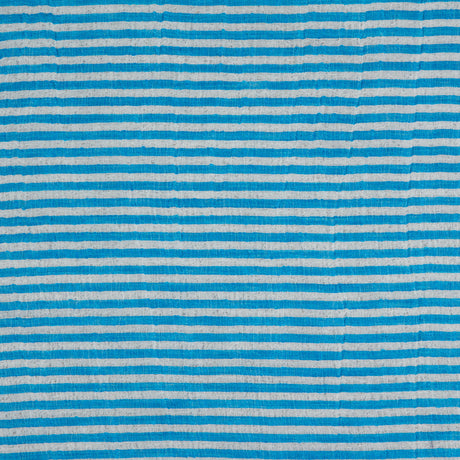Malibu Blue/White Candy Striped Crinkled Organdy