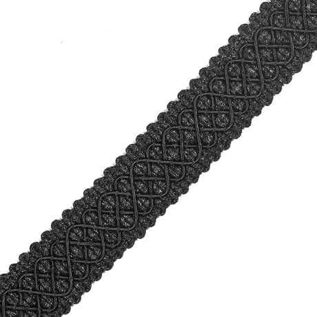 Black Lattice Braided Trim - 1"