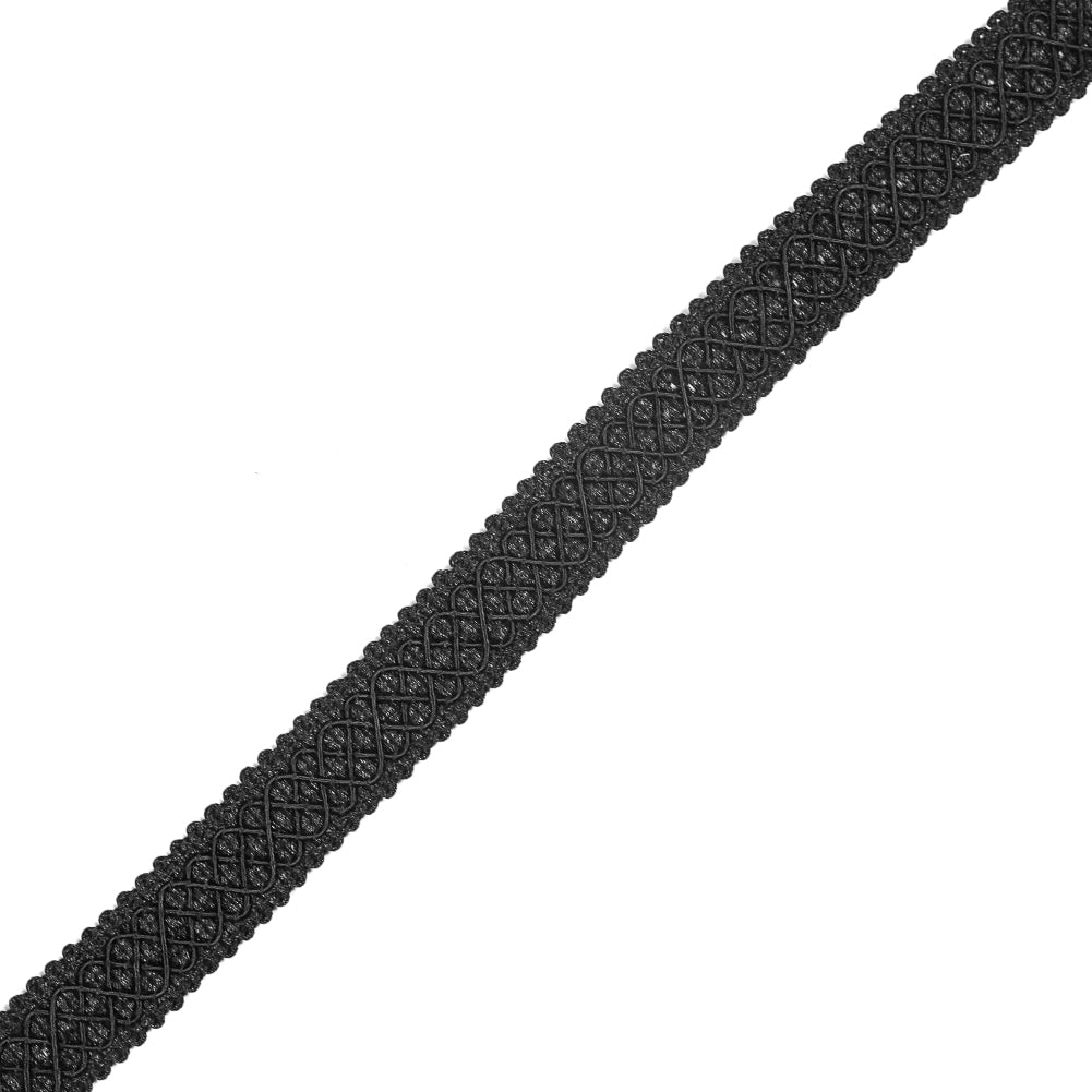 Black Lattice Braided Trim - 1"