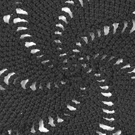 Black Crocheted Circle Applique - 6"