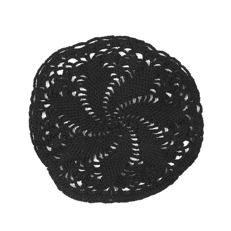 Black Crocheted Circle Applique - 6"