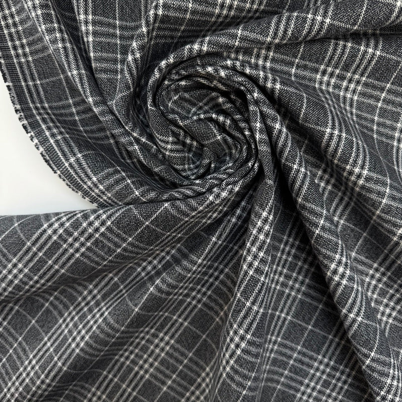 Cotton Twill Checked Jacket Fabric