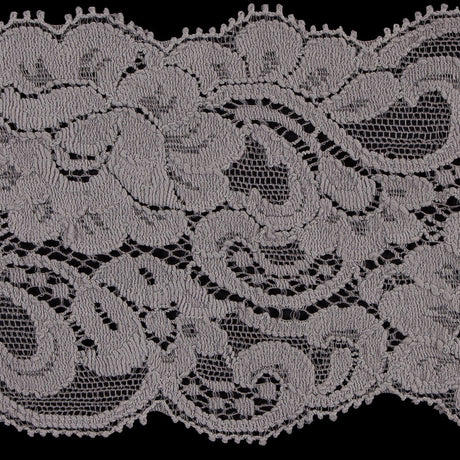 Gray Stretch Lace Trim - 3"