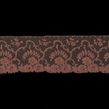 Tan Floral Embroidery on Mesh 3"