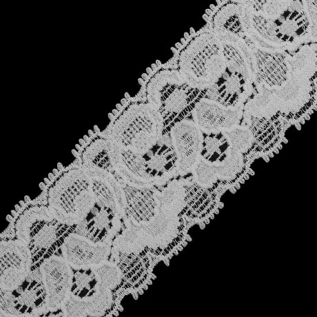 White Stretch Lace Trim - 1.25"