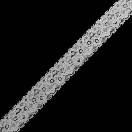 White Stretch Lace Trim - 1.25"