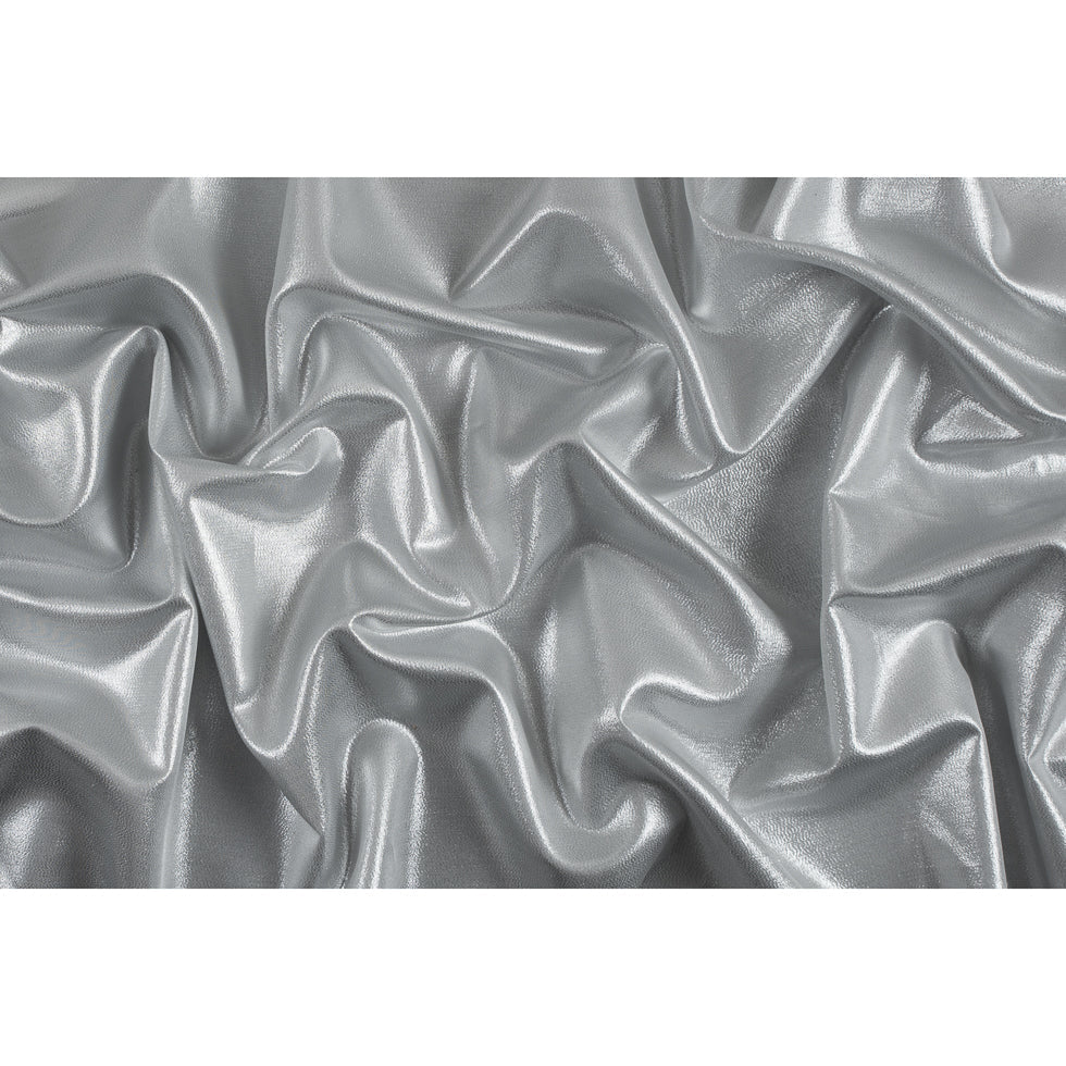 Metallic Polyester Lame - Silver and White