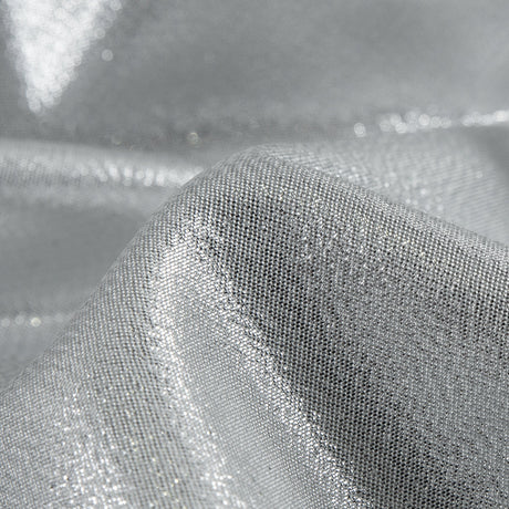 Metallic Polyester Lame - Silver and White