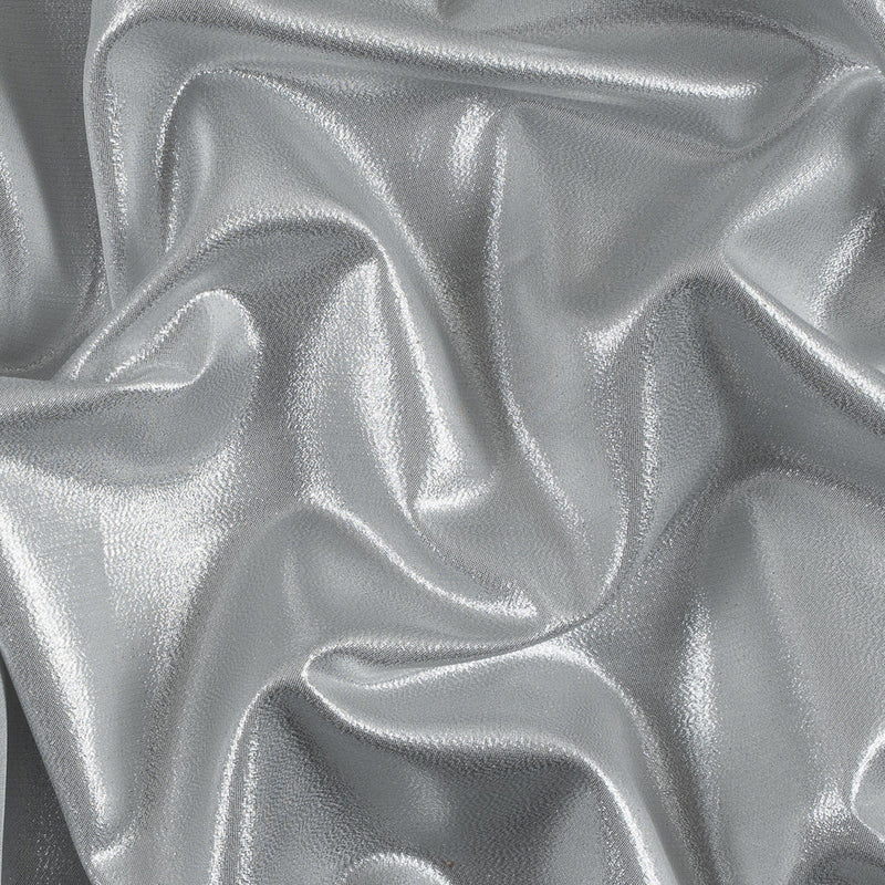 Metallic Polyester Lame - Silver and White