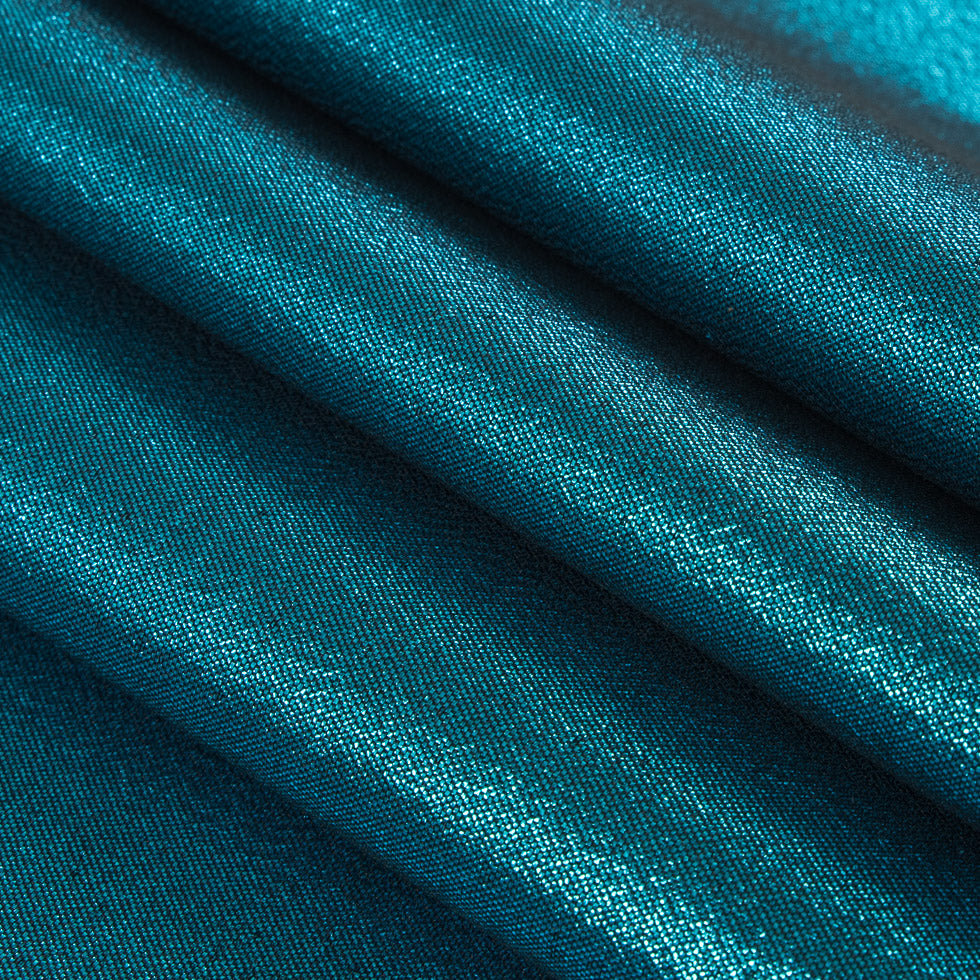 Metallic Polyester Lame - Aqua and Black