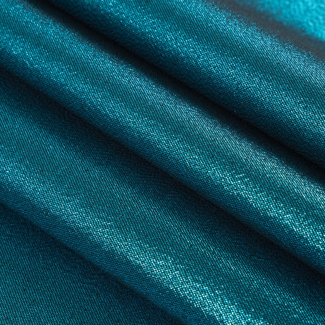 Metallic Polyester Lame - Aqua and Black