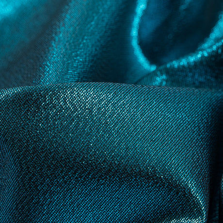 Metallic Polyester Lame - Aqua and Black