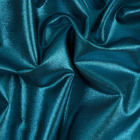 Metallic Polyester Lame - Aqua and Black