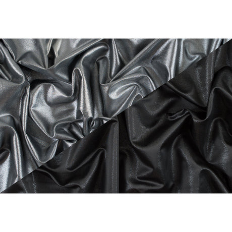 Metallic Polyester Lame - Silver and Black