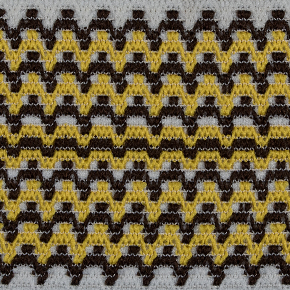 Yellow/Brown/White Elastic - 3.5"