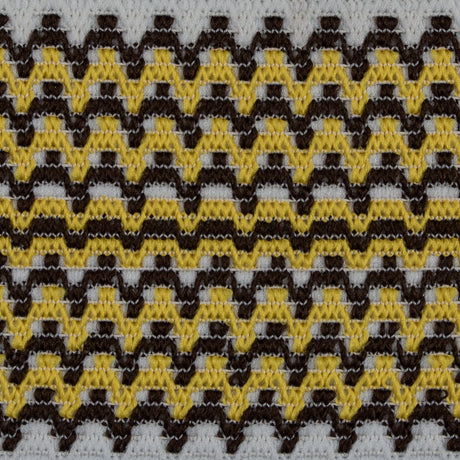 Yellow/Brown/White Elastic - 3.5"