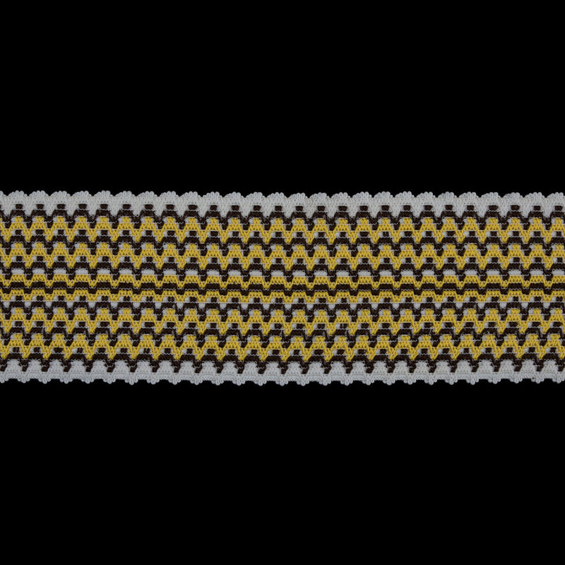 Yellow/Brown/White Elastic - 3.5"