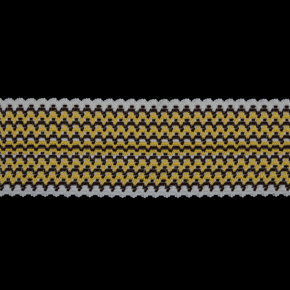 Yellow/Brown/White Elastic - 3.5"