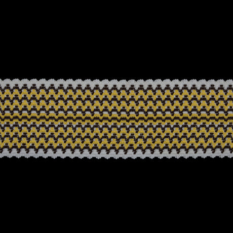 Yellow/Brown/White Elastic - 3.5"