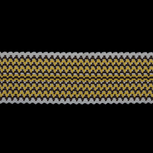 Yellow/Brown/White Elastic - 3.5"