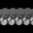Black and White Floral Emboidery on Mesh - 5"