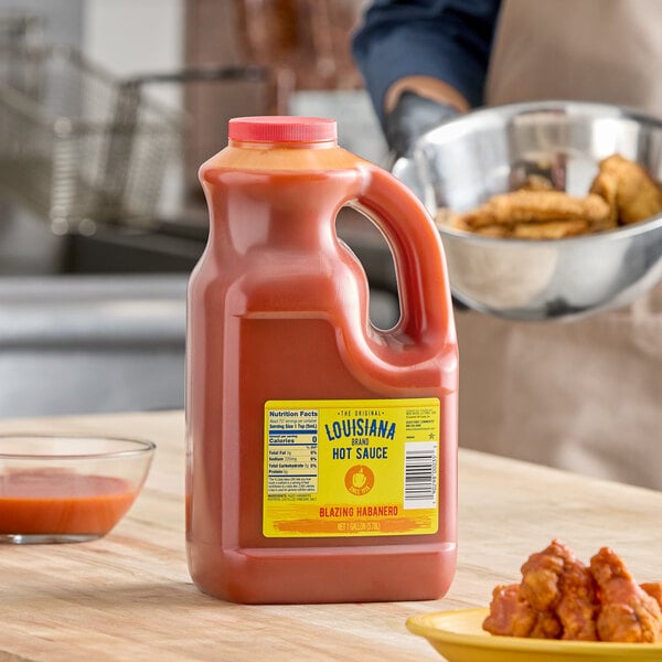 The Original Louisiana Brand 1 Gallon Habanero Hot Sauce - 4/Case