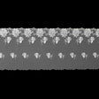 White Floral Embroidery on Mesh with Sequins - 6"