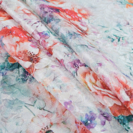 Grenadine and Birch Digitally Printed Floral Jacquard