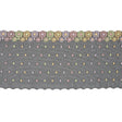 Pastel Floral Embroidery on Black Mesh - 6.5"