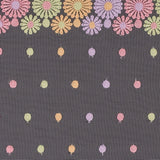 Pastel Floral Embroidery on White Mesh - 6.5"