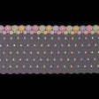 Pastel Floral Embroidery on White Mesh - 6.5"