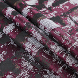 Maroon and Copper Abstract Metallic Jacquard