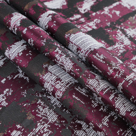 Maroon and Copper Abstract Metallic Jacquard