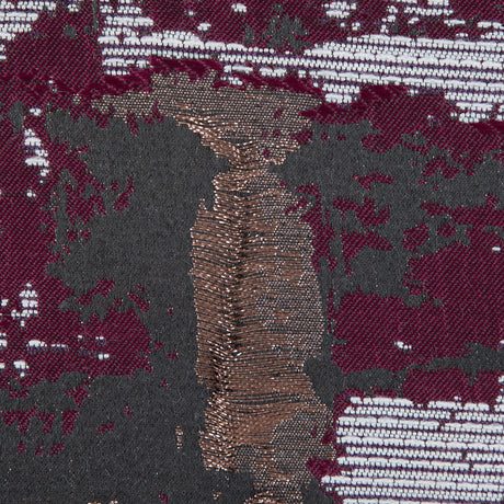Maroon and Copper Abstract Metallic Jacquard
