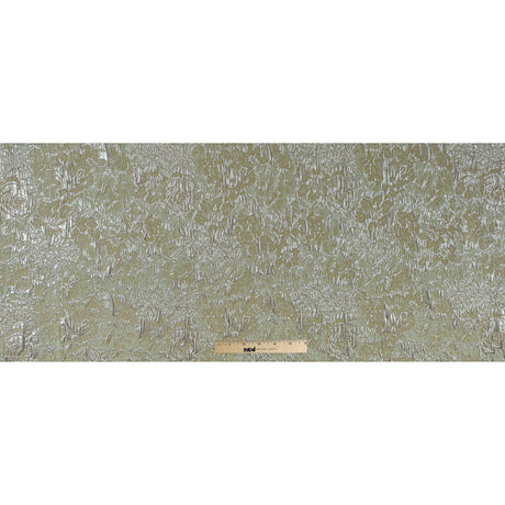 Khaki, Pista Green and Silver Abstract Floral Metallic Brocade/Jacquard