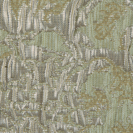 Khaki, Pista Green and Silver Abstract Floral Metallic Brocade/Jacquard