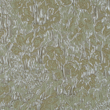 Khaki, Pista Green and Silver Abstract Floral Metallic Brocade/Jacquard